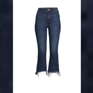 Crop Distressed Flared Jeans